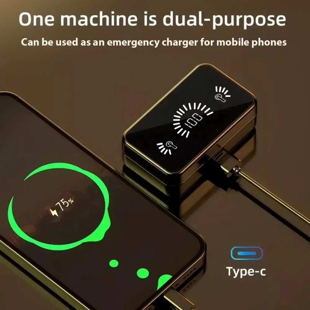 Best selling S20 TWS Wireless headset mirror LED Display Screen ENC ANC bt 5.1 lcd touch screen sports in ear earphone earbuds