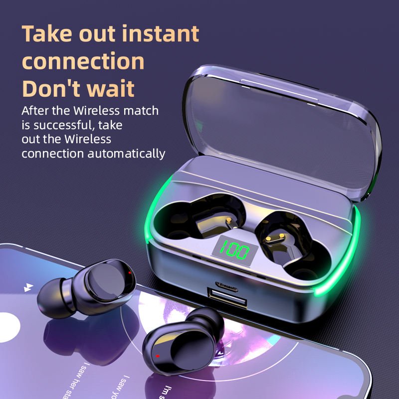 M60 TWS Wireless BT 5.3 Earphones 9D Stereo Music Headphones Power Display With Mic audifonos inalambricos
