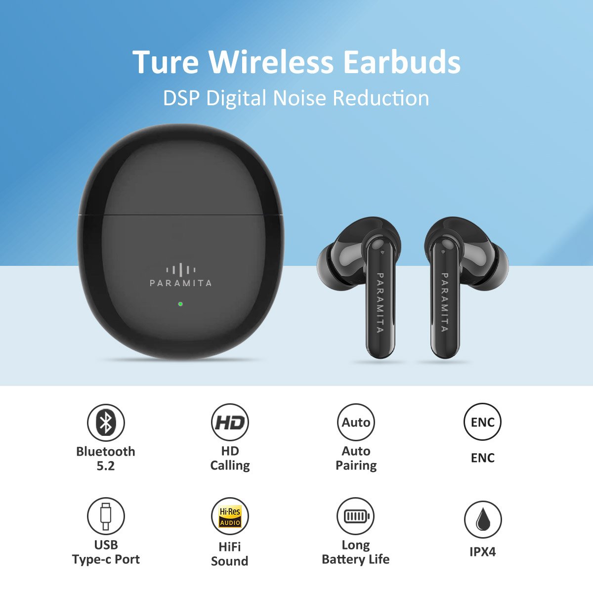 TWS Noise cancelling long endurance headphone Waterproof LED digital display in-ear headphones
