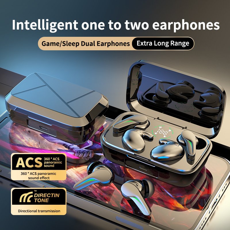 For couples with ultra long battery life New wireless BT5.3 earphones e-sports games in ear noise cancelling sleep mode earbuds