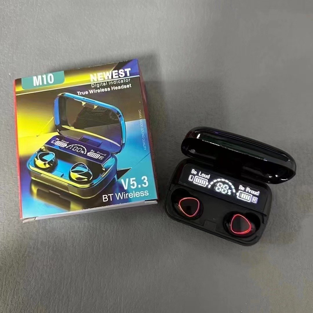 2024 New M10 TWS LED Digital Display BT 5.3 Earbud Sports Music True game Wireless Earphones