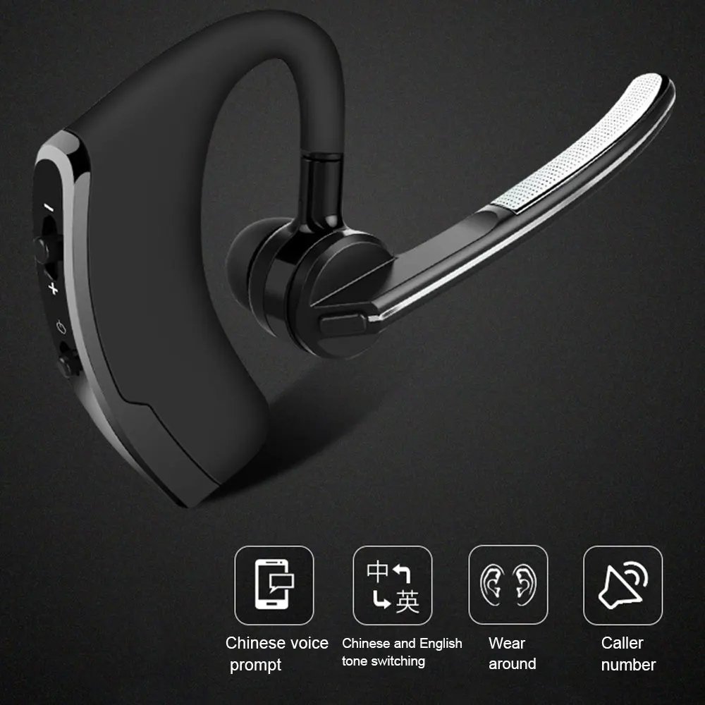 Trend 2024 New Noise Cancelling Sport Headphones Handsfree Single Ear TWS Headset for Trucker Office Business Wireless Earphones