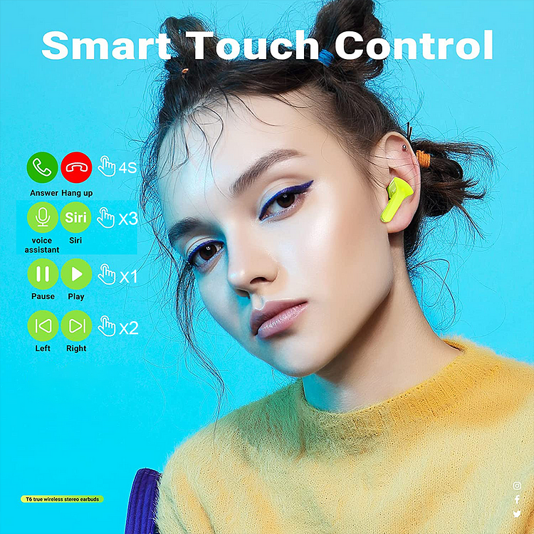 CY-T2 ENC True Wireless Stereo Earphones Transparent Charging Compartment Waterproof Earbud with LED Digital Display