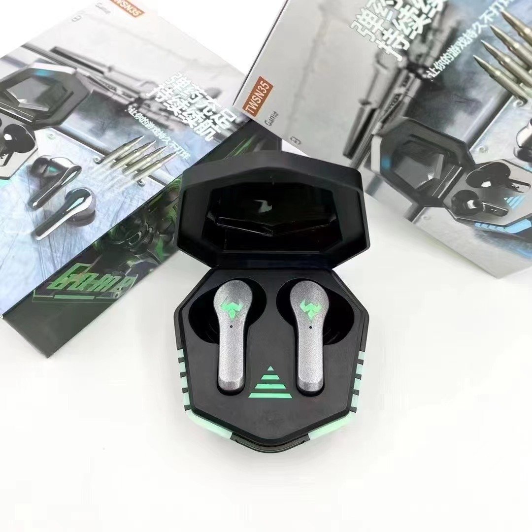 new arrivals Low Latency Gaming Earphone Mini In-ear Cool Lights True Wireless Headphones Game N35 Tws Wireless Earbuds