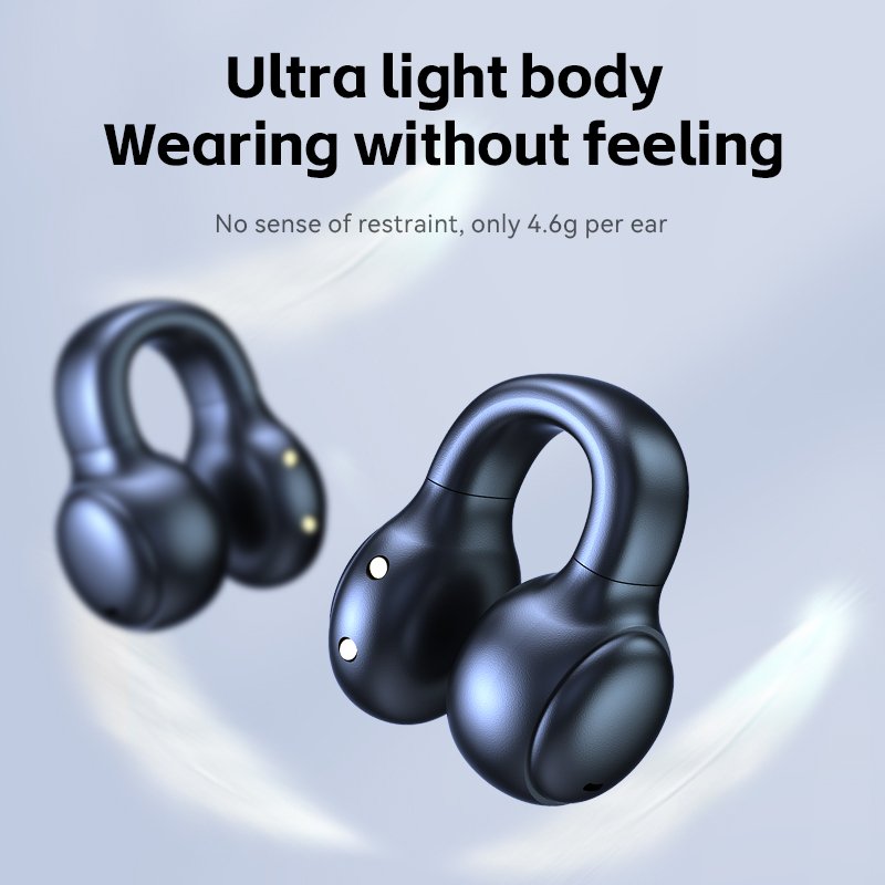 New wireless bone conduction Bluetooth earphones, non in ear, painless exercise ear clip earphones