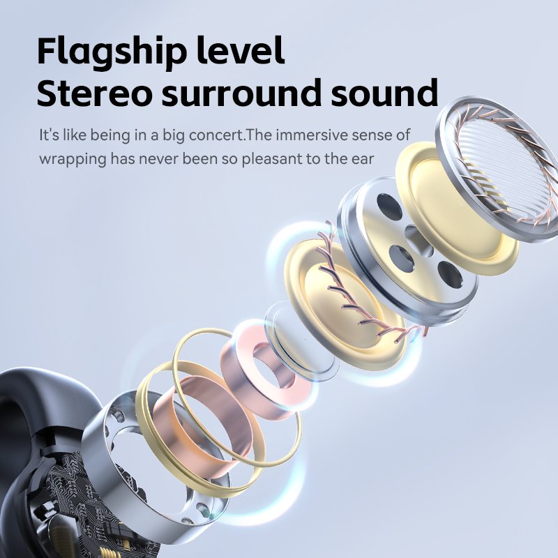 New wireless bone conduction Bluetooth earphones, non in ear, painless exercise ear clip earphones