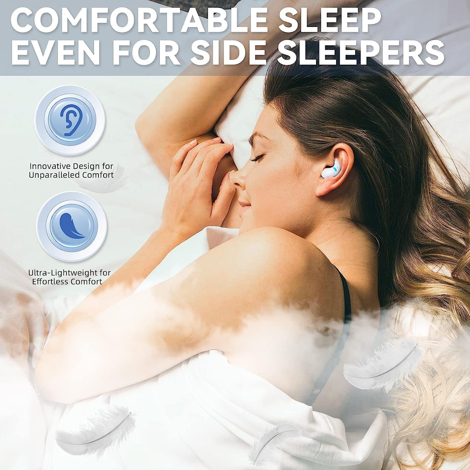 M96 Wireless Sleeping Earbuds V5.3 TWS Super Mini Sports Sleeping Earphones with 20H Long Endurance 38ms Ultra Low Latency