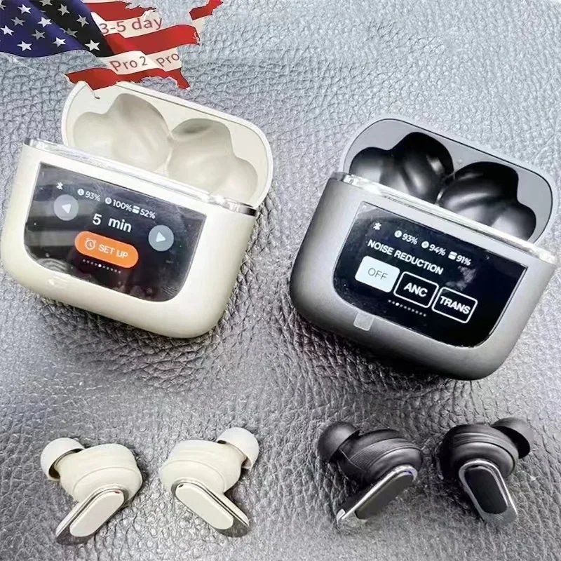 2024 new arrive V8 LCD Touch Screen display Headset Auriculares Inalambricos Tws Earbuds ANC ENC Earphone Wireless Headphone