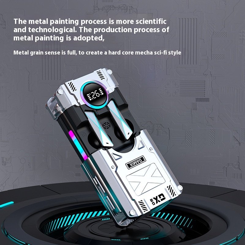 VONN Cross-Border Wholesale Rechargeable True TWS Wireless BT Headset DX-08 Mecha Style Low Noise High Latency Long Gaming