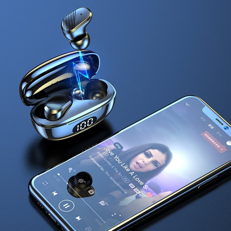 T2 Tws Earphones Bt5.2 Call Noise Reduction Headphones Mini Wireless Led Display Sports Earbuds