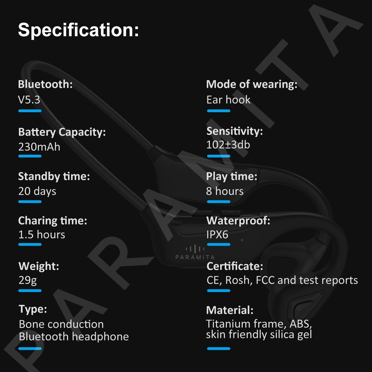 R8 Newest High Quality Bone Conduction Earphones IPX6 Waterproof BT 5.3 Headphones with MIC for Sports