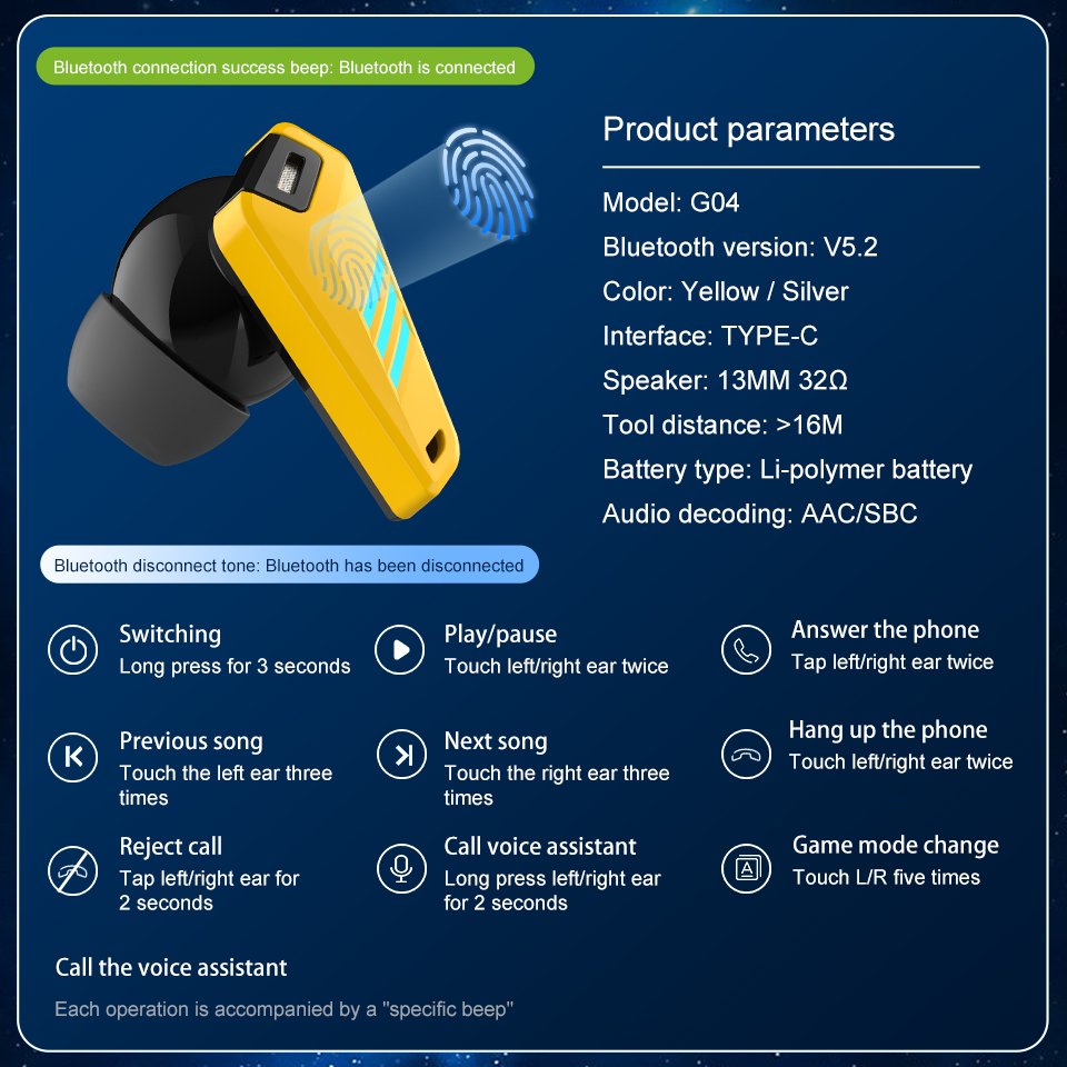Hot sale YX07 Earphone In-Ear Headphone Hifi True Stereo BT 5.3 Waterproof Led Display TWS Wireless game Earbuds