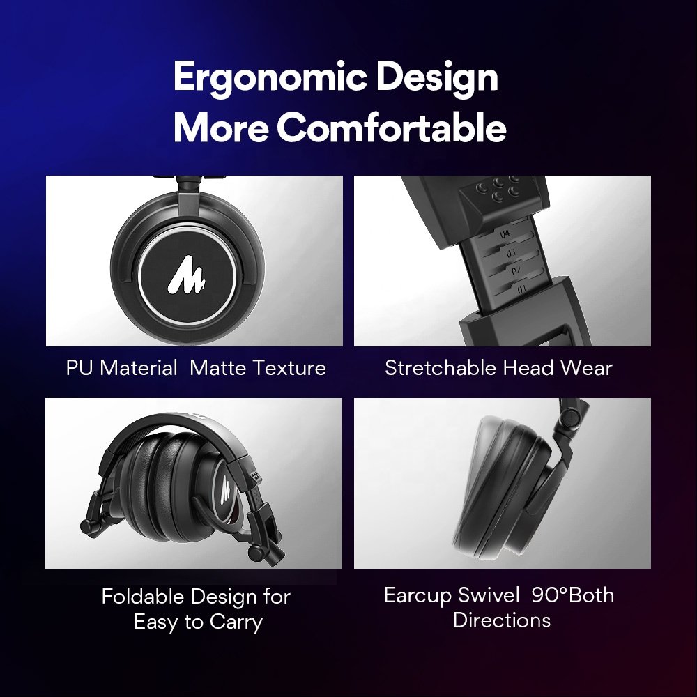 Maono AU-MH601 Podcast Headphone Headset 3.5mm 6.35mm Record Clear Sound Block Noise Live Stream Game Sing Music