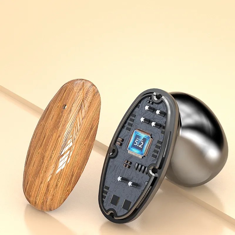 New Design BT 5.3 M35 Tws Wood Grain Wireless Earbuds Auriculares LED Screen Stereo Sound Headphone Audifon Earphone