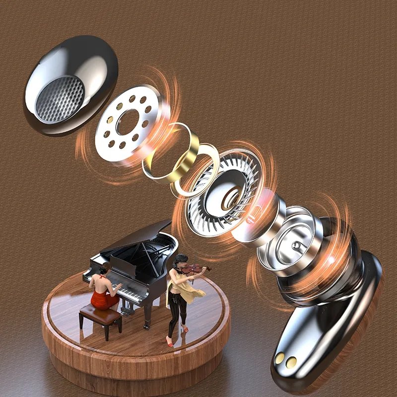 New Design BT 5.3 M35 Tws Wood Grain Wireless Earbuds Auriculares LED Screen Stereo Sound Headphone Audifon Earphone