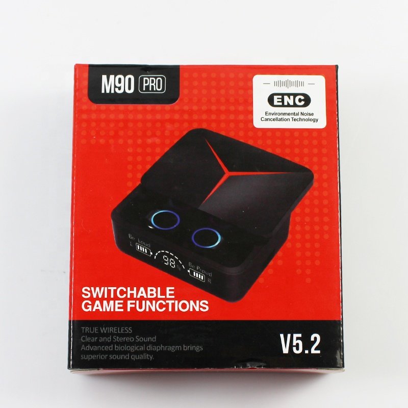 M90 Pro TWS BT Earphones True Wireless Earbuds Noise Cancelling LED Display Gaming Headset Stereo Earbuds M90Pro