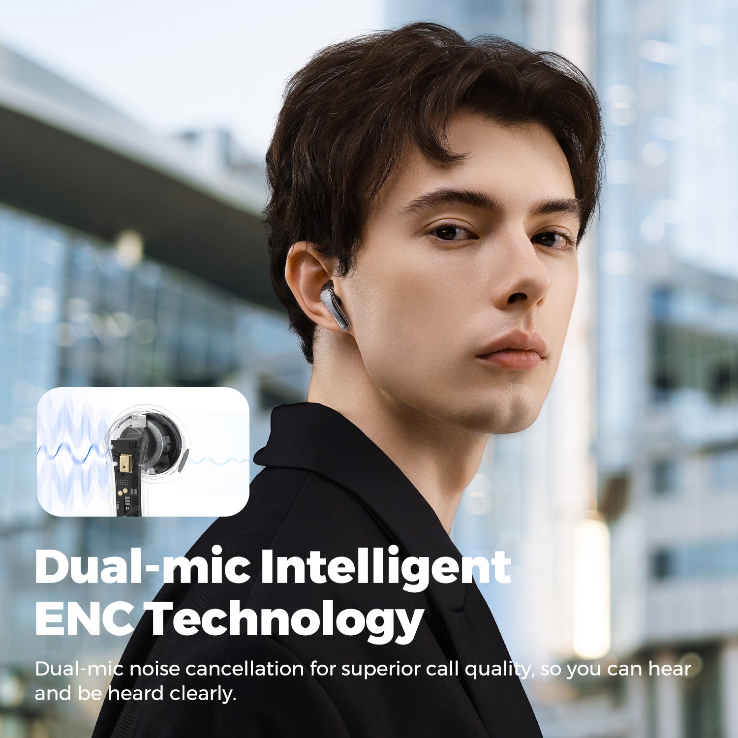SOUNDPEATS Clear Pods Ture wireless Tws Inexpensive Earphones Bluetooth 5.3 13mm Drivers 2 Mic Call Clear with ENC Earbuds