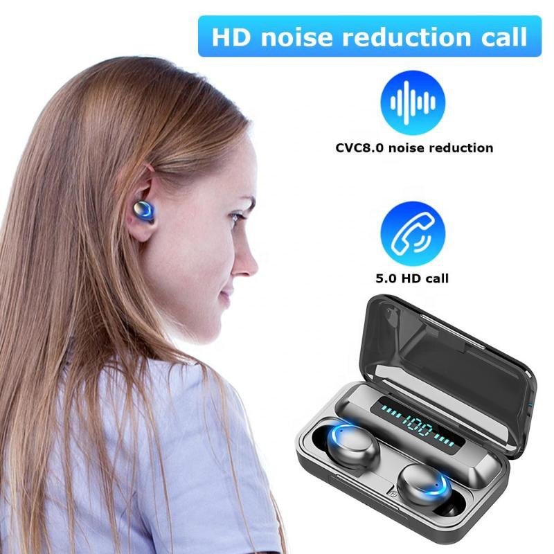 headphones f9 earphone 9D Hifi Stereo Waterproof In Ear Headphone BT 5.3 LED Display Wireless Earbuds F9-5 power banks f9 drone
