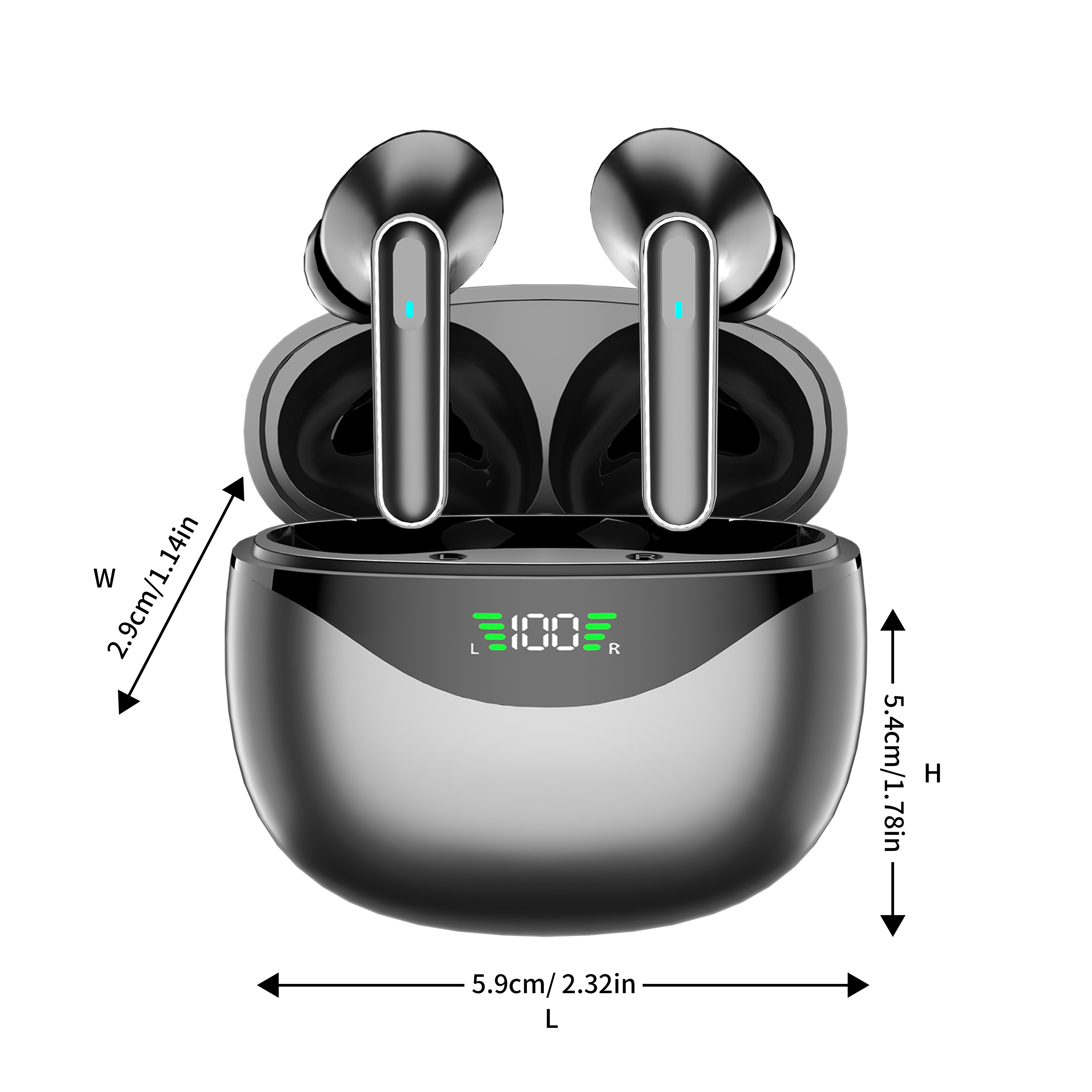 TWS Business Sports In Ear Wireless BT Earphones 5.3 Gaming Earphones HIFI noise cancelling Digital display stereo earbuds
