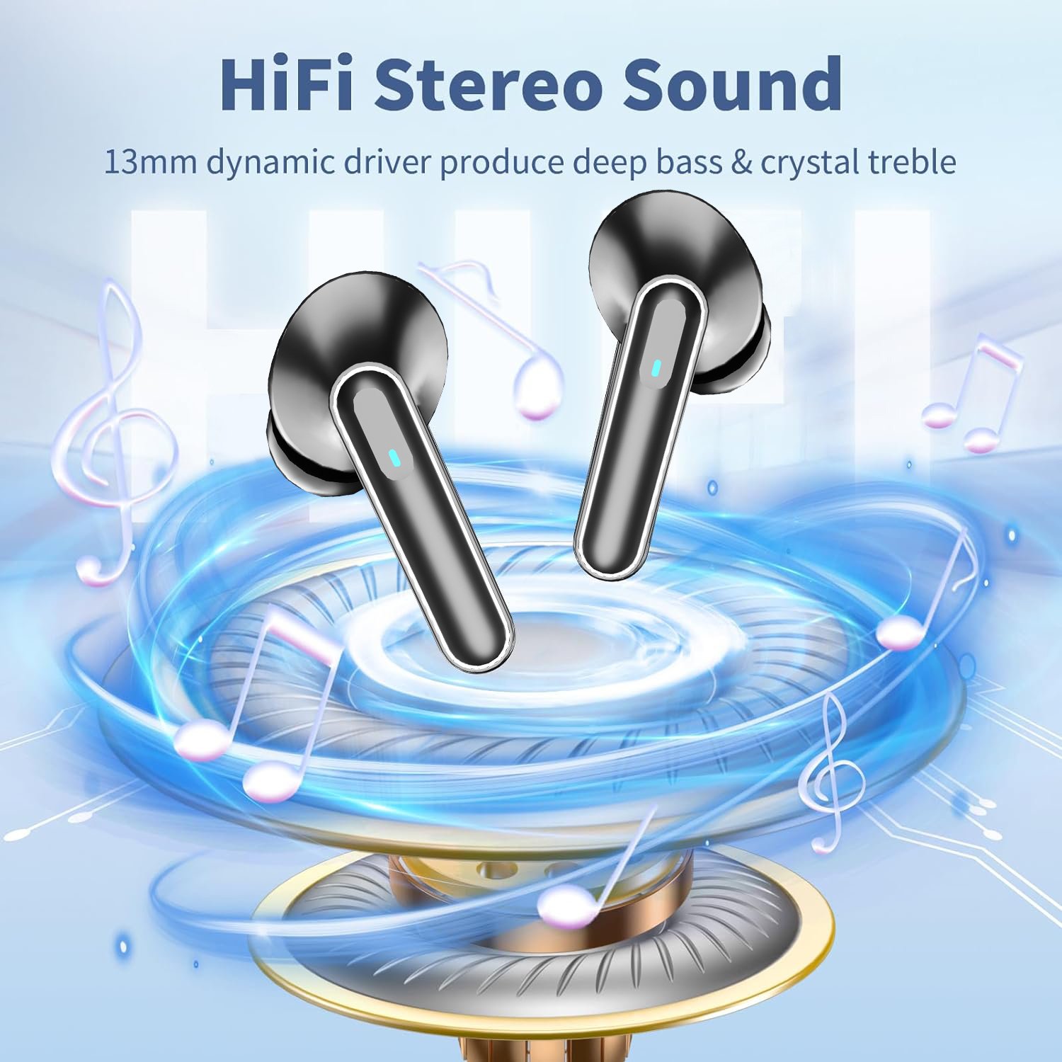 TWS Business Sports In Ear Wireless BT Earphones 5.3 Gaming Earphones HIFI noise cancelling Digital display stereo earbuds