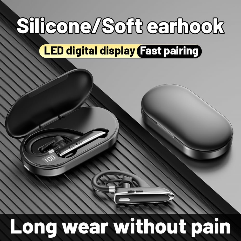 Wireless earphones Bluetooth earphones with dual noise cancelling microphones hands-free earphones single ear earplugs