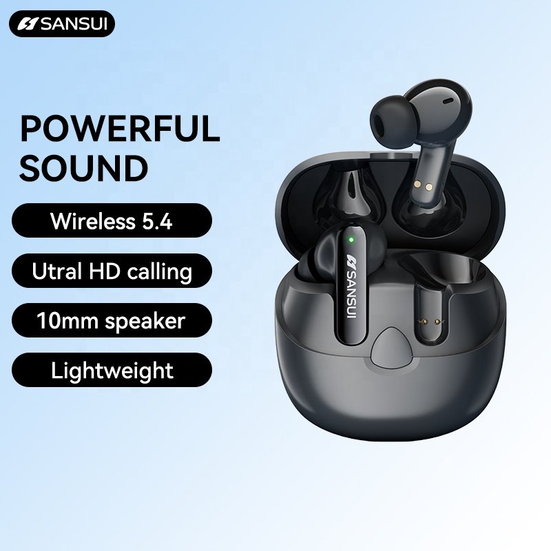 SANSUI TWS earbud in-ear headphone blue tooth wireless headphones W22 noise cancelling tws earphones & headphones