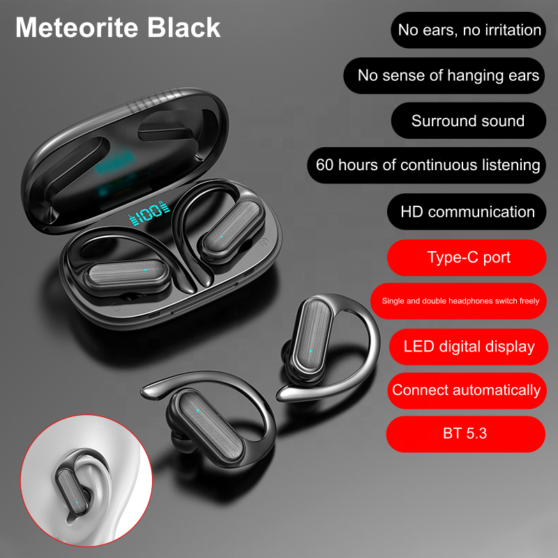 A520 BT 5.3 Smart Touch HiFI 9D Stereo Waterproof Ear Hook Headset With Microphone a520 Gaming Headset Business Earphones