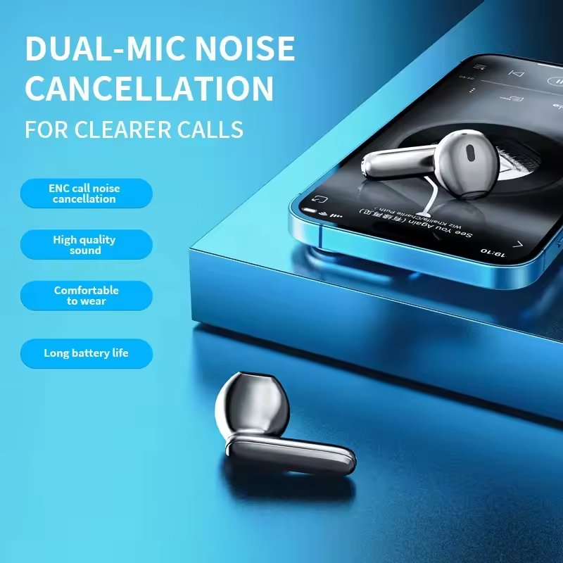 Dual Micro Wireless Earbuds Blue tooth Headphones Enc Noise Cancellation TWS earphones headphones