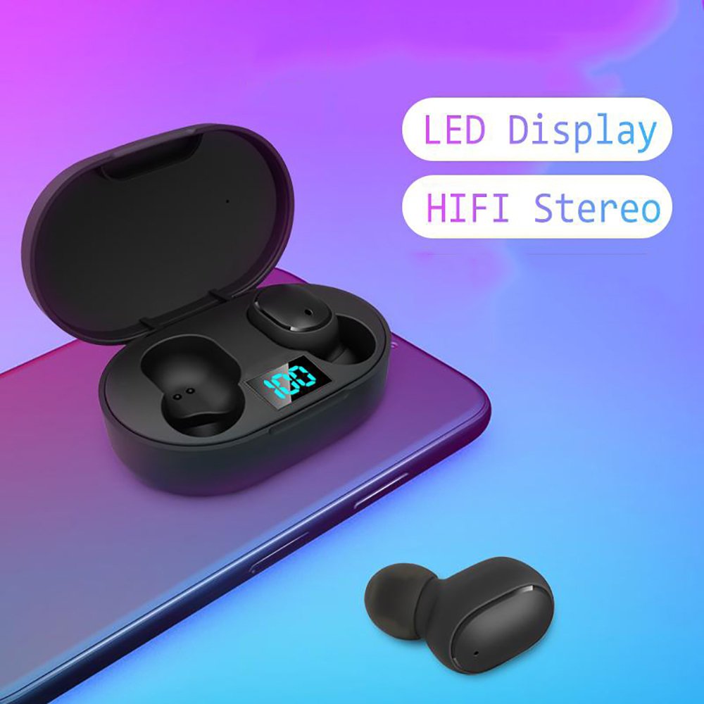 E6S TWS Bluetooth Earphone Wireless Earbuds Noise Cancelling Mic Headphones LED Headset For Mobile audifonos gamer