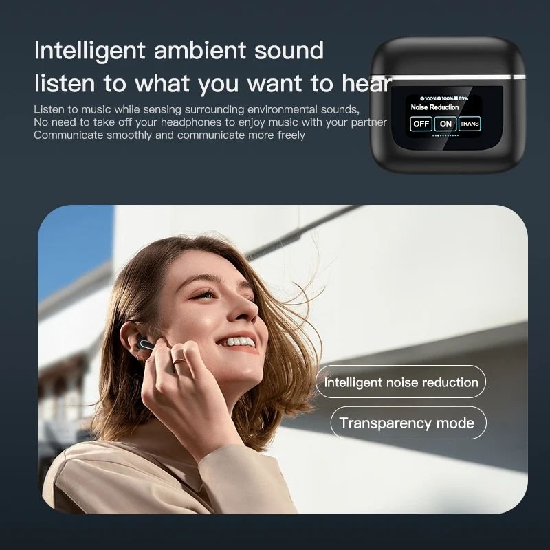 V8 Pro ENC TWS Earbuds HIFI Sound ANC Noise Reduction Touch Screen Control LED Battery Indicator JL Wireless Earphone Headset