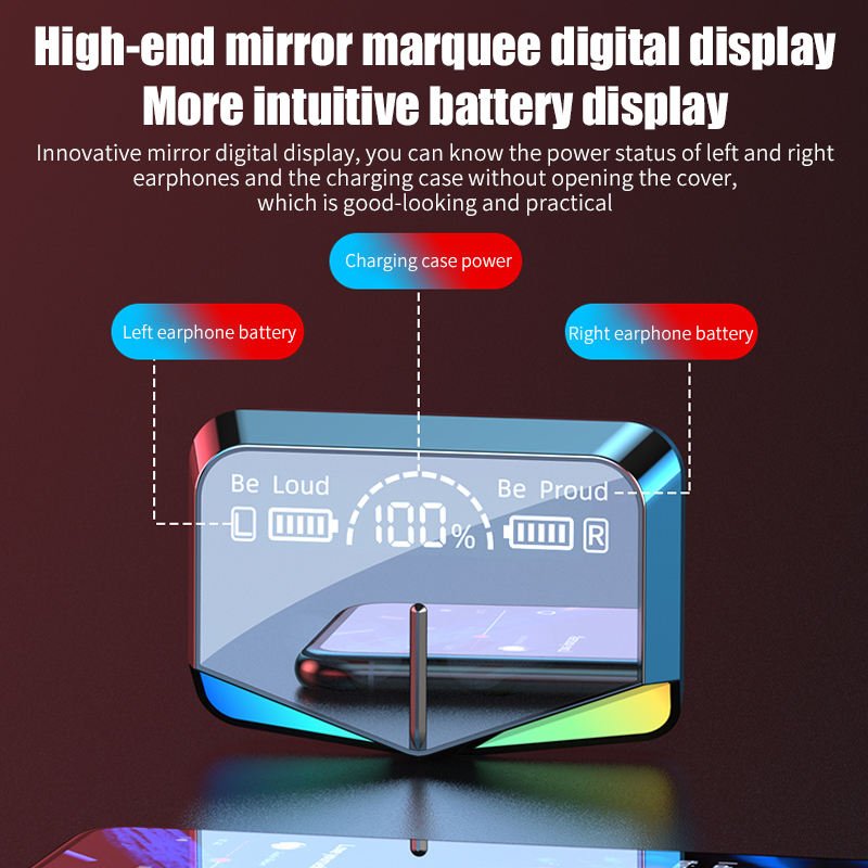 ANC M28 led digital display in-ear headset Wireless headset M25 M45 F9 m90 Blue tooth wireless gaming earbuds