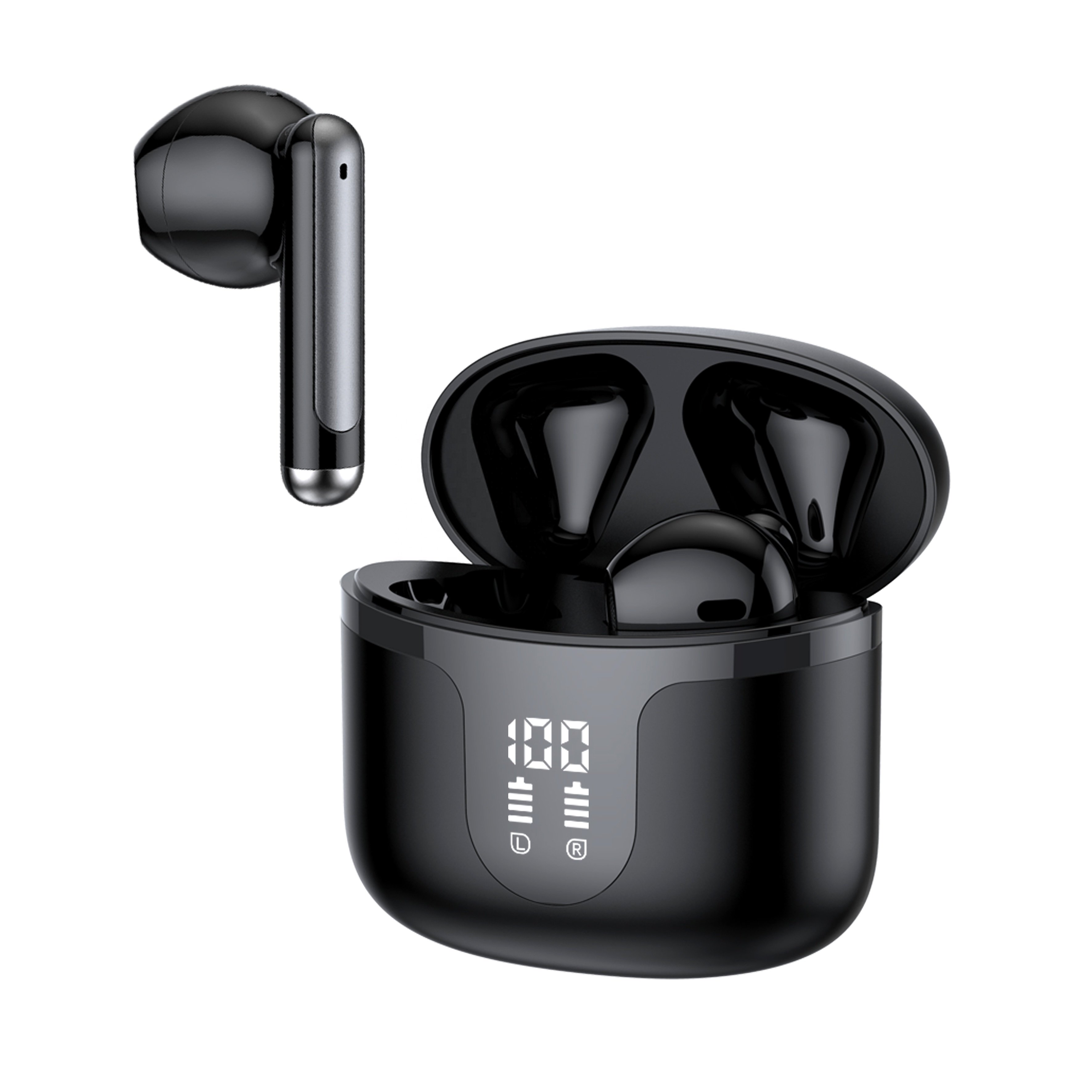Bluetooth V5.3 waterproof Earphones Built-in Mic Voice Assistant Battery LED Display Handsfree call TWS Earbuds