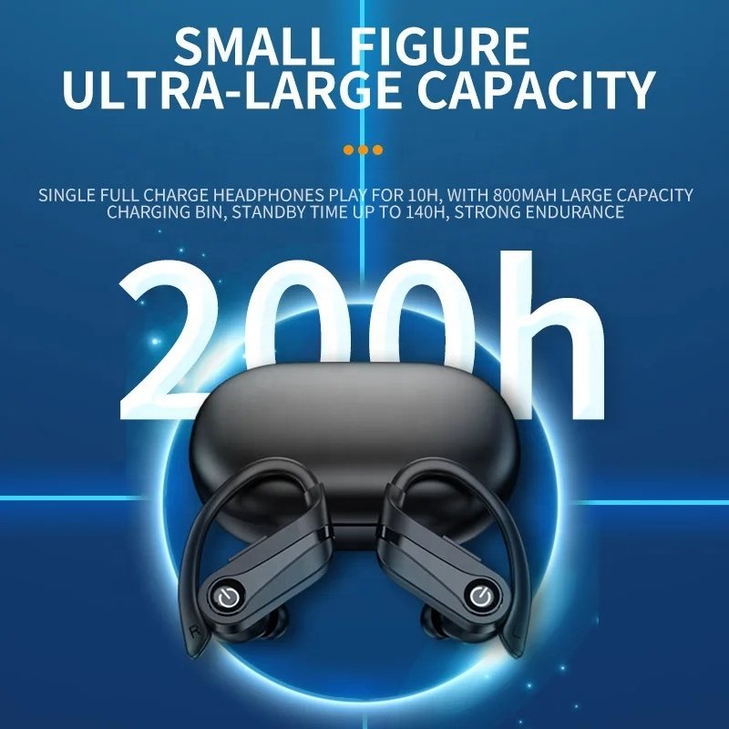 YYK Q63 Wireless low latency gaming Earbuds IPX7 Waterproof sport Stereo Running earphones with LED Display yyk-q63 New in 2024