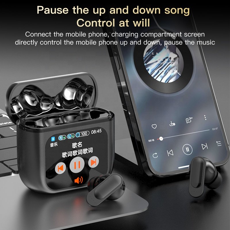 SE60 TWS Earphones ANC ENC LCD Touch Screen True Wireless Earphones with Noise Cancelling Sport Earbuds SE 60