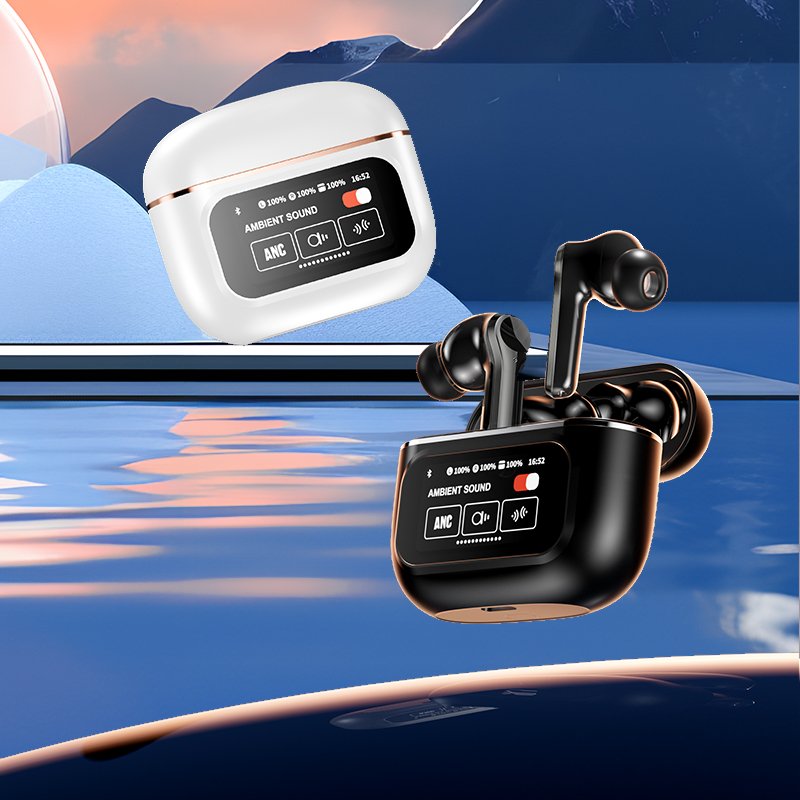 New YX30 ANC Noise Cancelling In-Ear TWS Earbud Touch Screen ENC Microphone Super Bass Sound Long Battery Waterproof Earphone