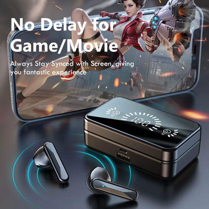 TWS S20 Blueto oth Wireless Earbuds Hi-Fi Stereo Sports Games Headset Mic Handfree Hearing Aids Waterproof In-Ear Headphones
