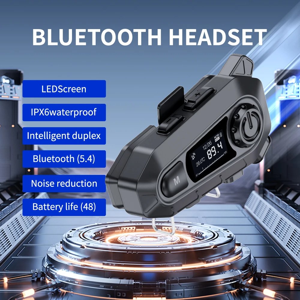 Best Seller Waterproof Noise Cancelling Motor Headphones TWS Wireless Earphones with Mic FM Radio LED Motorcycle Helmet Headset