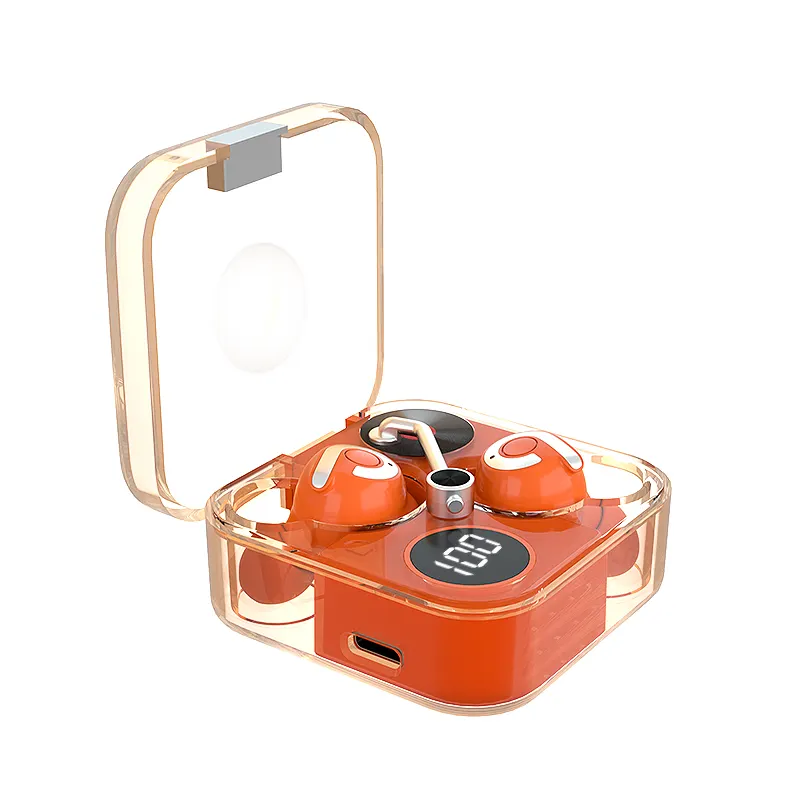 P61 Pro Transparent Tws Earbuds Type C port ENC Gaming in-ear Auriculares Wireless Earphone with Digital Display