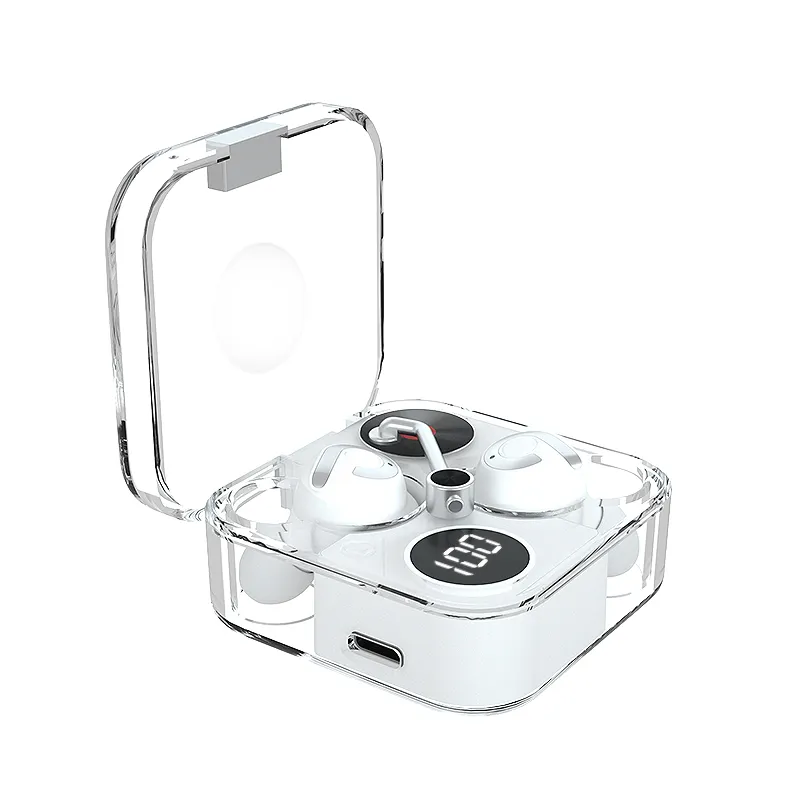 P61 Pro Transparent Tws Earbuds Type C port ENC Gaming in-ear Auriculares Wireless Earphone with Digital Display