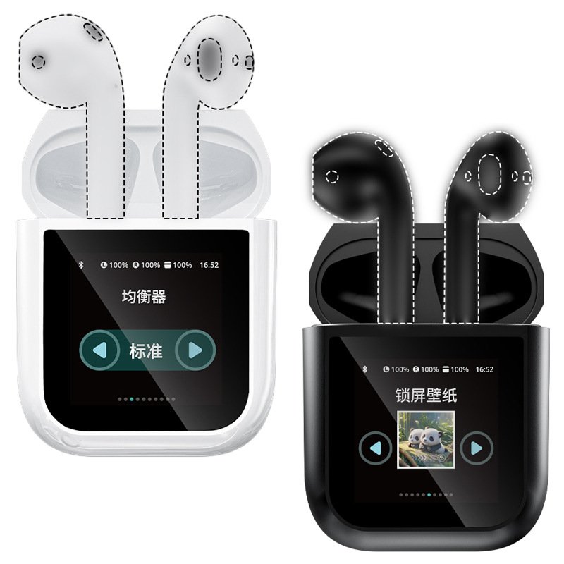 2024 A14pro Touch Screen Wireless Earbuds New A14 Pro Noise Reduction Headphones LED Smart Color Screen TWS Headset for Amazon