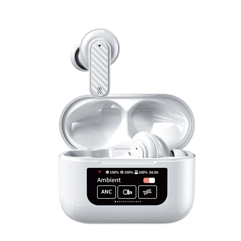 3 Touch Screen TWS Earphones ANC & ENC HIFI Sound Noise Reduction Cancelation Wireless Earbuds with LCD Screen Gaming Headphone