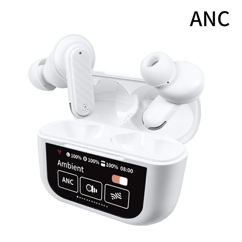 3 Touch Screen TWS Earphones ANC & ENC HIFI Sound Noise Reduction Cancelation Wireless Earbuds with LCD Screen Gaming Headphone