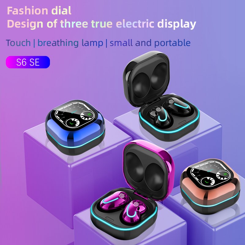 S6SE True Wireless Stereo Earphone TWS Blue Tooth IPX6/7 Waterproof Sport Earbuds Deep Bass Earphone
