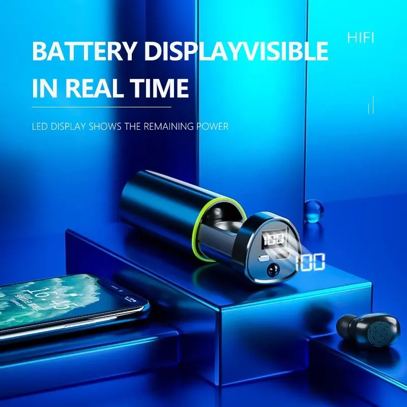 N21 F9-6 Touch LED Display In-ear Headset Mini Sports Earbuds TWS Earphone Headphone