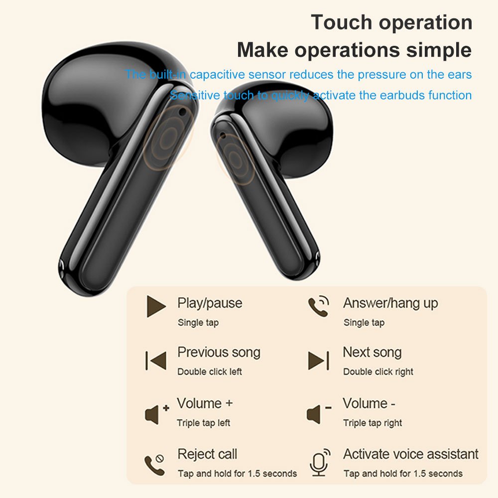 TWS Stereo Earphones Wireless Gaming In-ear Earphones ENC Noise Cancelling Earbuds Control TWS Wireless Earphone