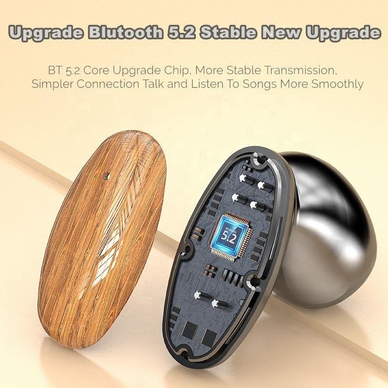 Top Quality New Design BT 5.3 M35 Tws Wood Grain Wireless Earbuds Auriculares LED Screen Stereo Sound Headphone Audifon Earphone