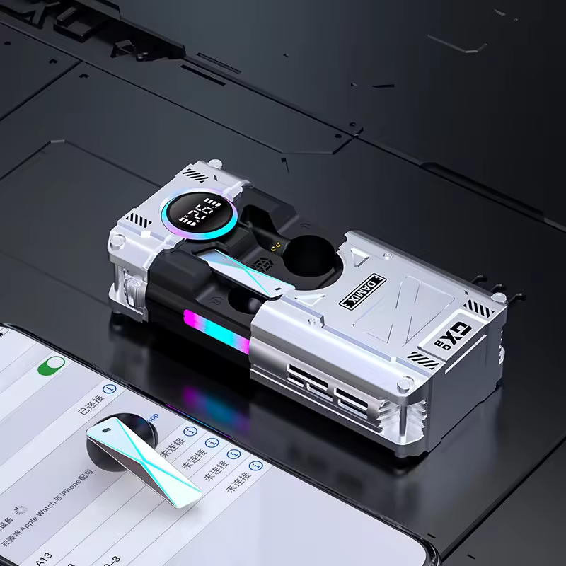 2024 New Product DX08 Multi Color Light Wireless In-Ear Gaming Earphones with LED Digital Display Power Bank