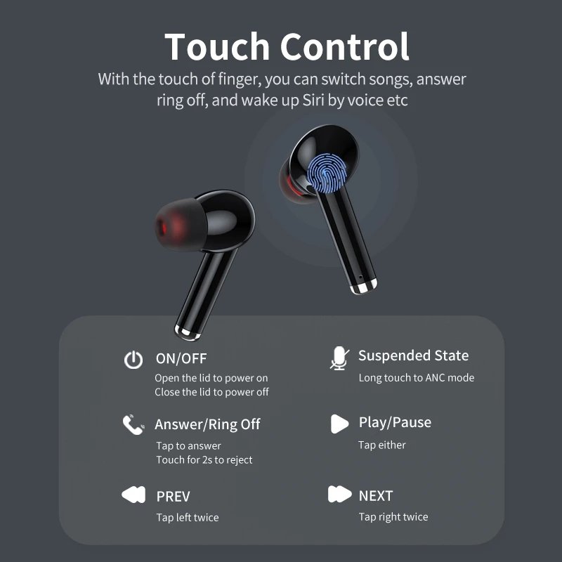 Awei ANC Headphone Audifonos Earbuds Earphone With LED Display Customized TWS Earbuds
