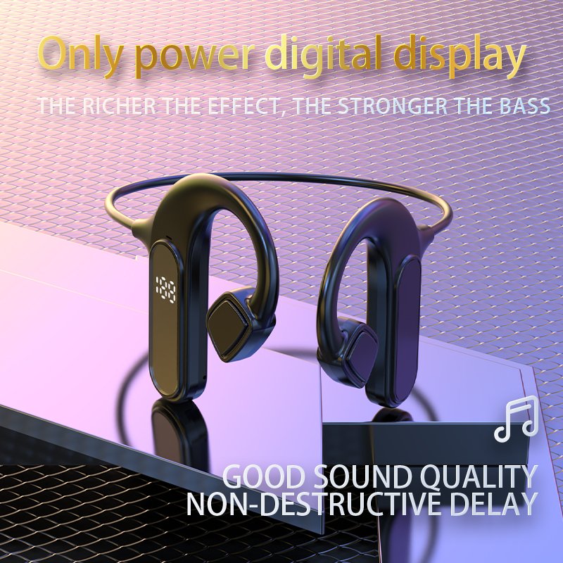2025 high quality VG09 bone conduction headphones digital display earphones portable ear wireless bone conduction headphone