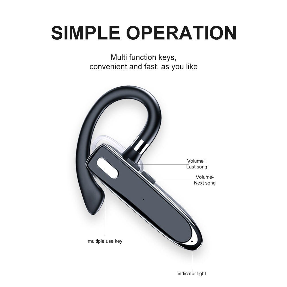 YYK530 Wireless Headset With Microphone Compatible TWS Earphone Single Ear Hook Headphone